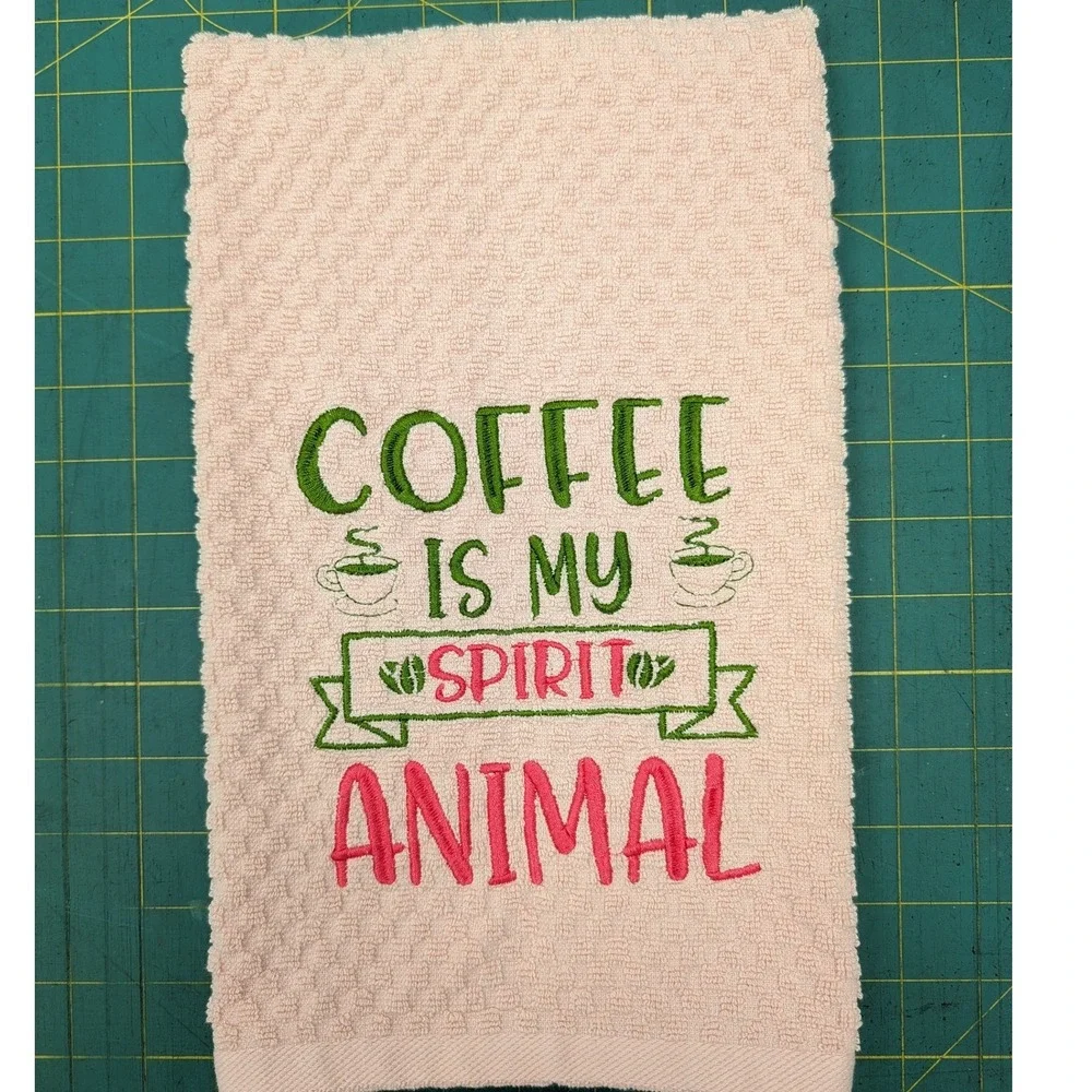 Coffee Is My SPIRIT Animal Kitchen Bath Bar Tea Hand Towel Great Gift Idea!